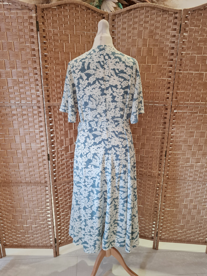 Dry Lake Green/White Wrap Dress S NTW