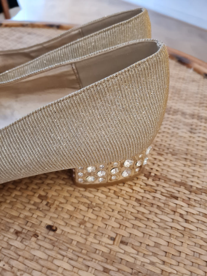 Dune gold sparkle pumps 7