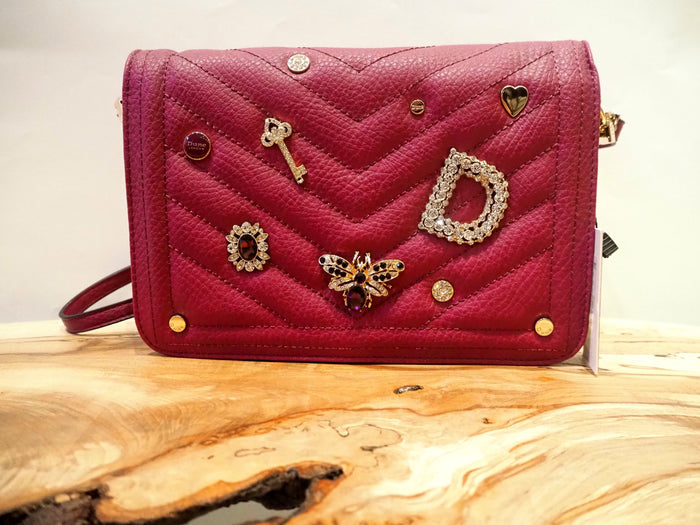Dune Maroon Embellished Crossbody Bag