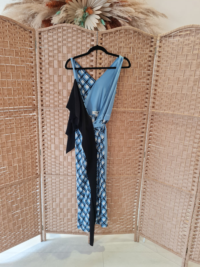 DVF Blue Pattern wrap dress 10