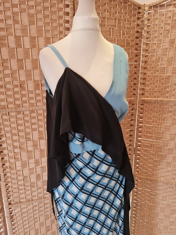 DVF Blue Pattern wrap dress 10