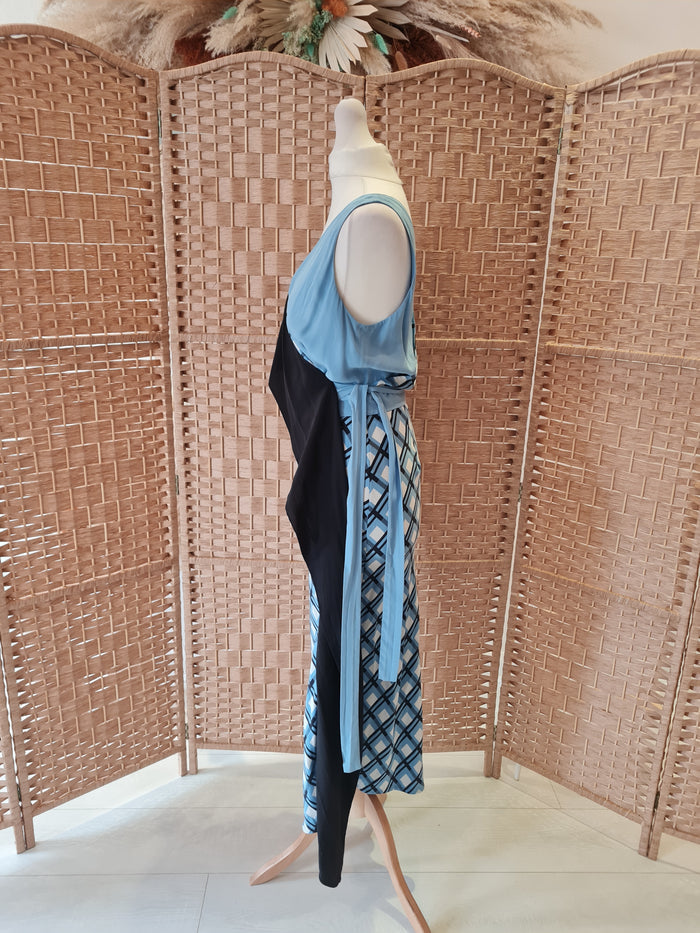 DVF Blue Pattern wrap dress 10