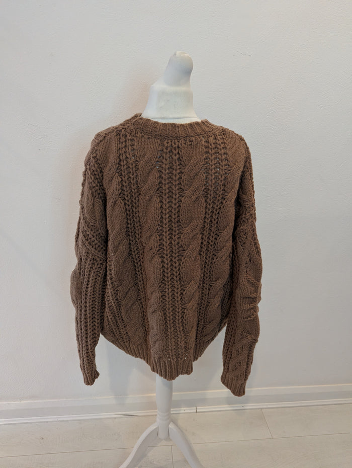 Elenza Brown Cable Knit S/M NWT £65