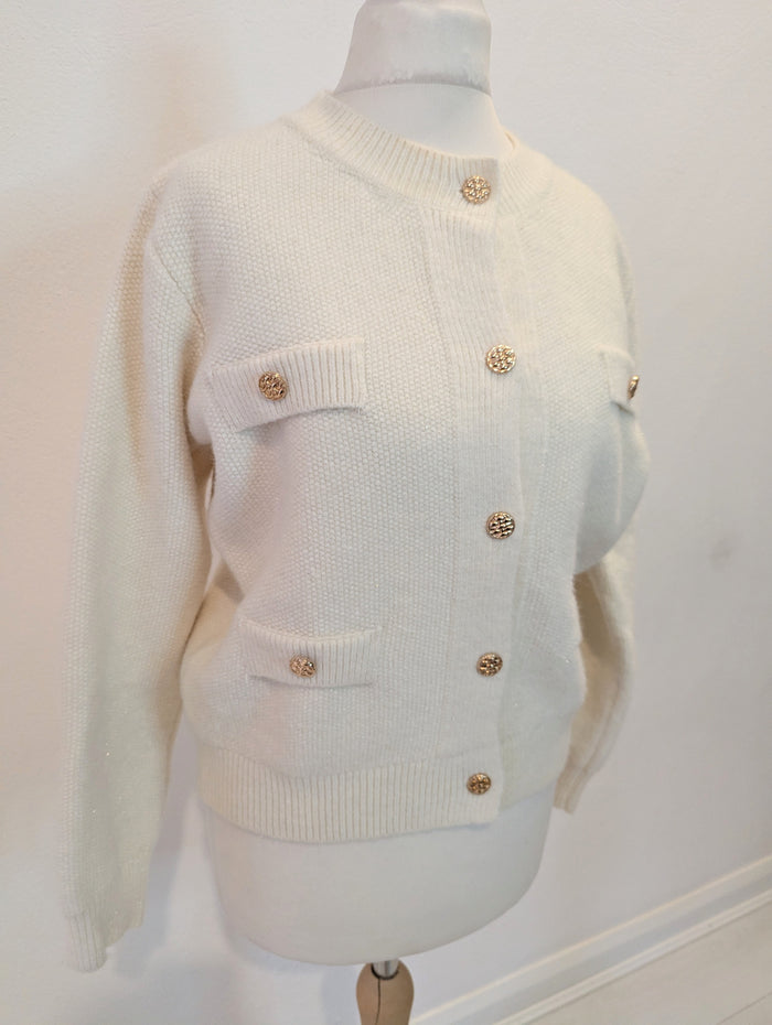 Elenza Cream Pocket Cardigan S/M NWT £65