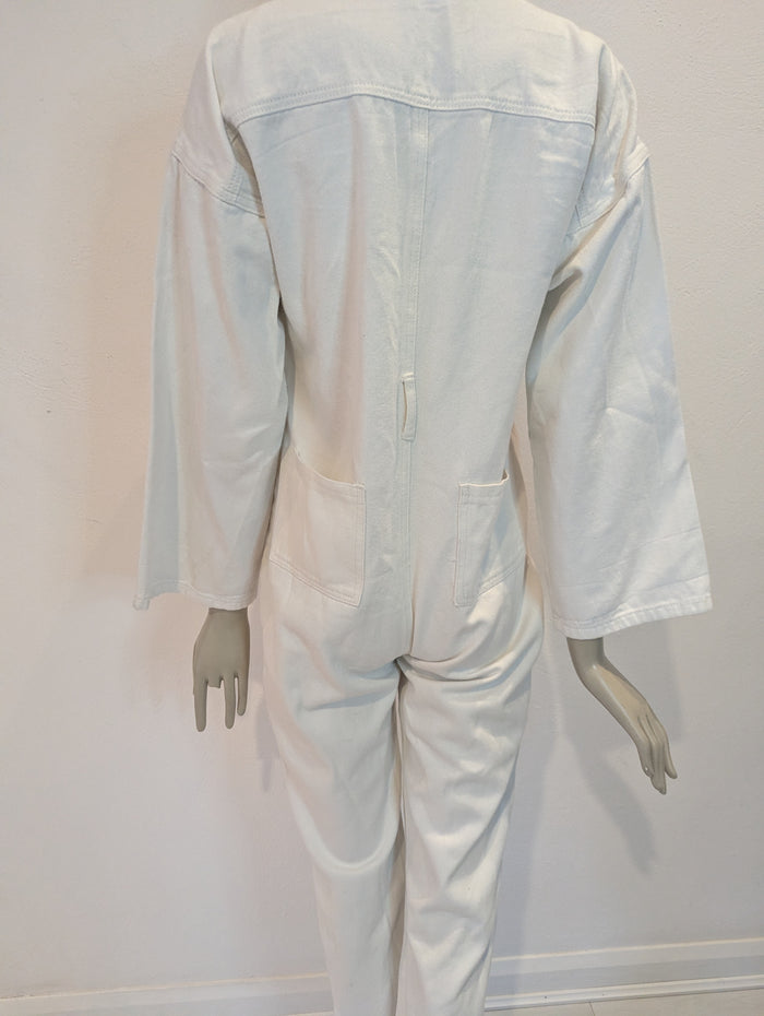 Elenza White Denim Jumpsuit S