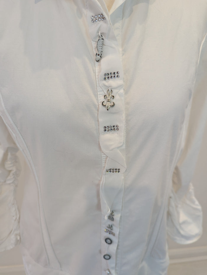 Elisa Cavaletti Club White Embellished Shirt Small