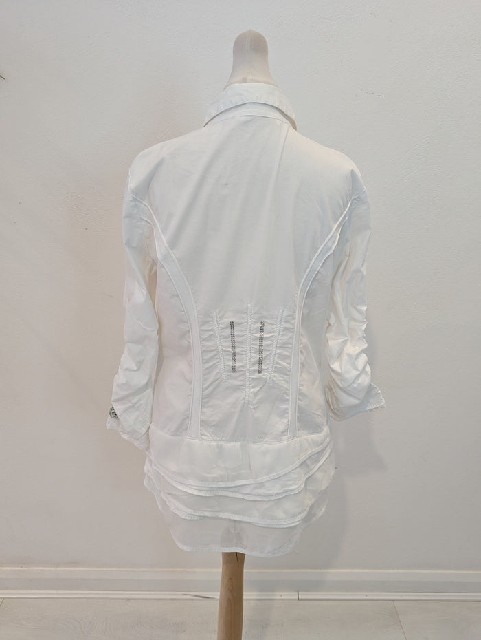 Elisa Cavaletti Club White Embellished Shirt Small