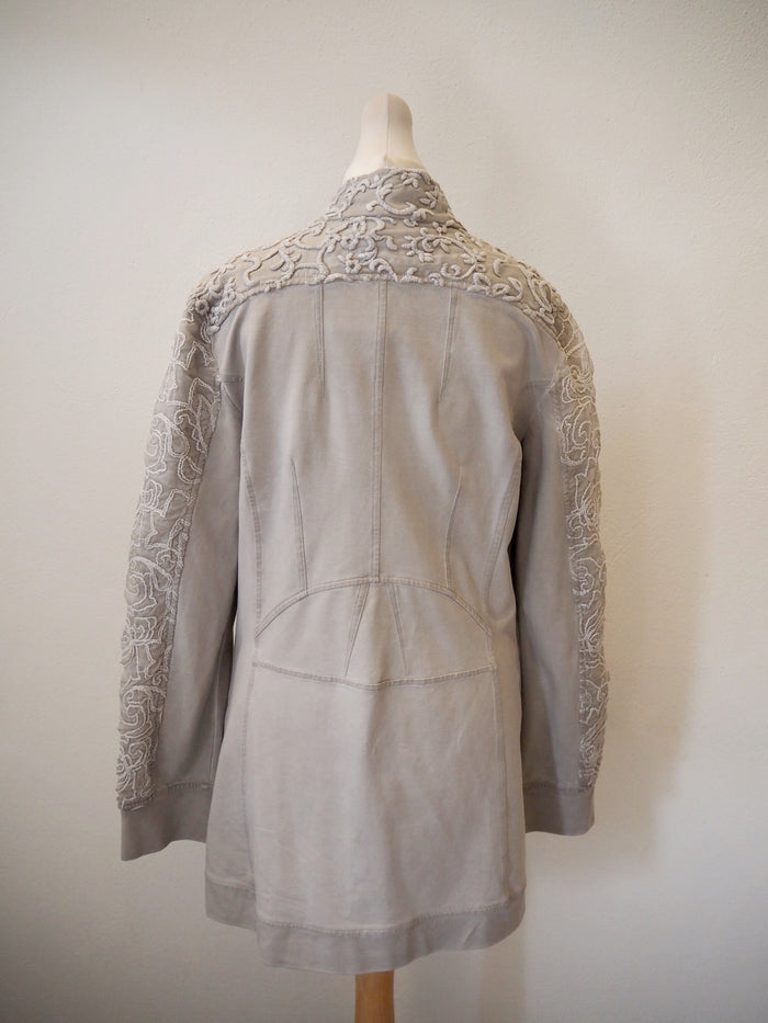 Eliza Cavaletti Grey Zip lace sleeve Jacket S