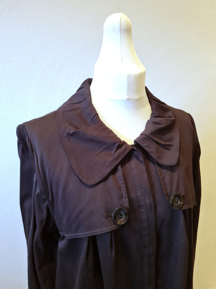 Elle black Pleated hem Coat Size XL