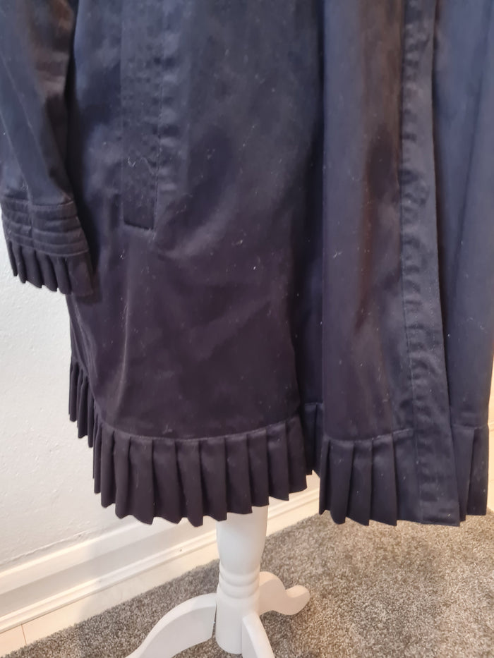 Elle black Pleated hem Coat Size XL
