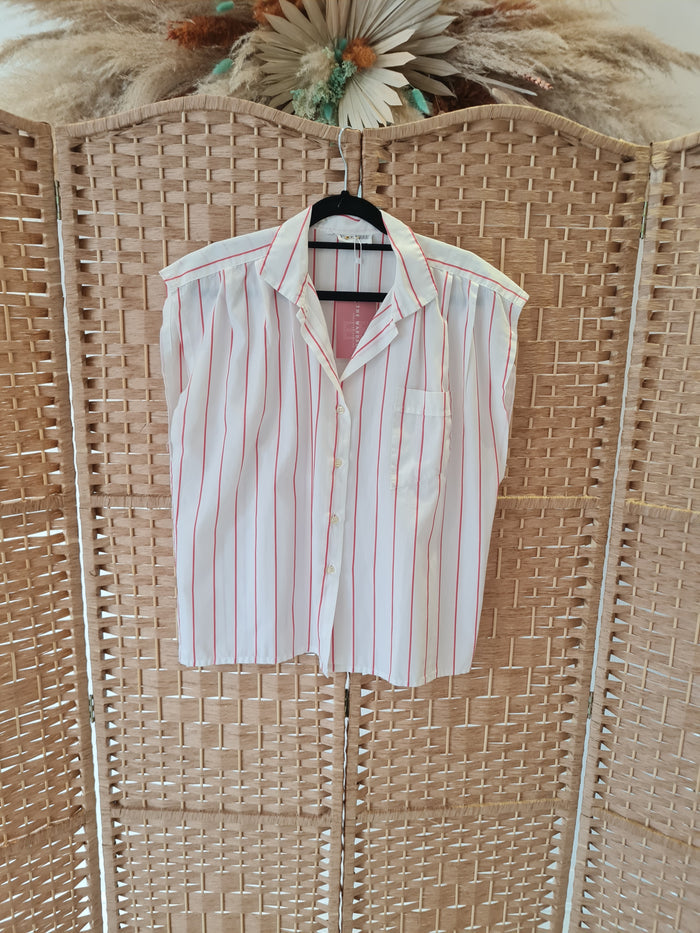 Elle Erre - Cream and Red Pinstripe Top 12/14