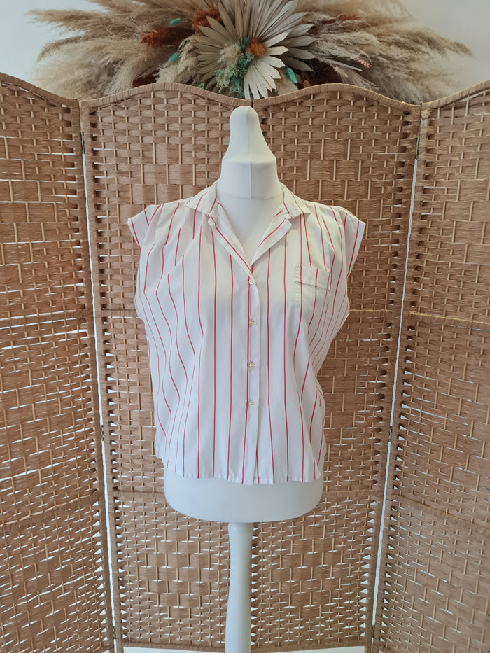 Elle Erre - Cream and Red Pinstripe Top 12/14