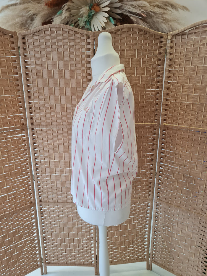Elle Erre - Cream and Red Pinstripe Top 12/14
