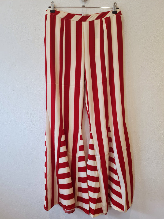 Elli White Red & White striped flares Size L
