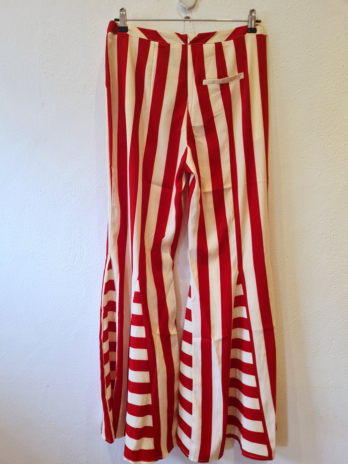 Elli White Red & White striped flares Size L