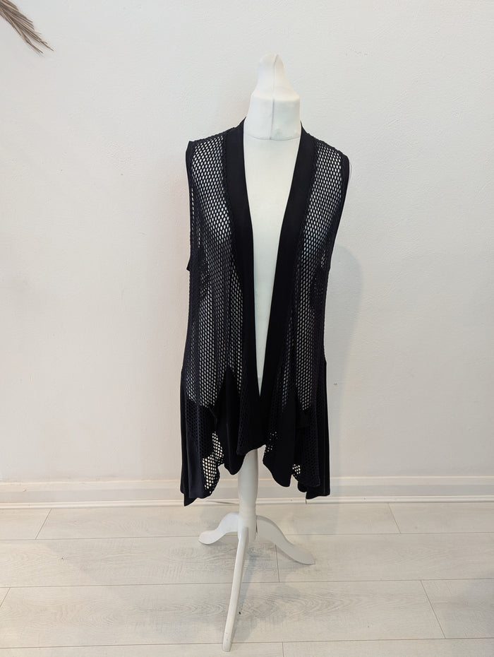 Elsewhere Open Knit Waistcoat L