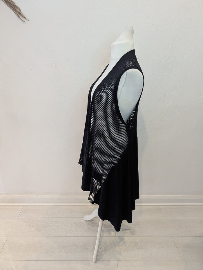 Elsewhere Open Knit Waistcoat L