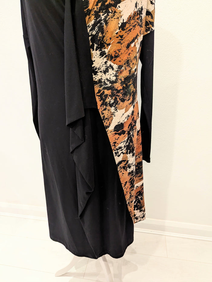Elsewhere Tan/Black Two Piece Trouser Set Size Medium
