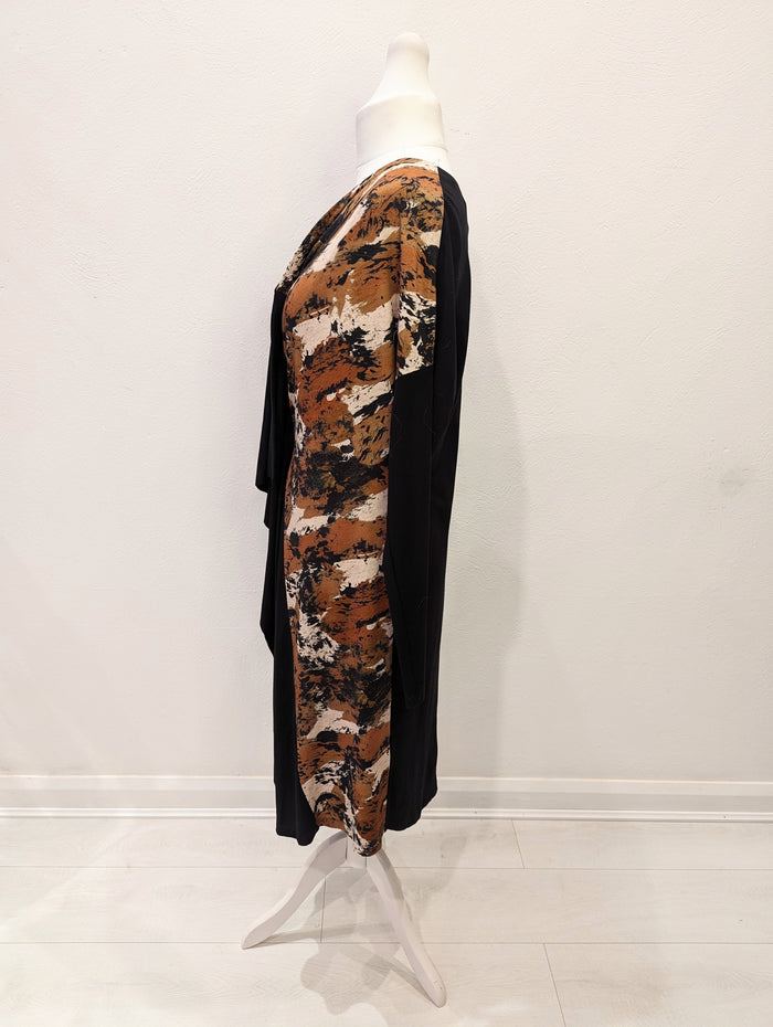 Elsewhere Tan/Black Two Piece Trouser Set Size Medium