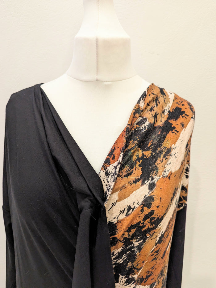 Elsewhere Tan/Black Two Piece Trouser Set Size Medium
