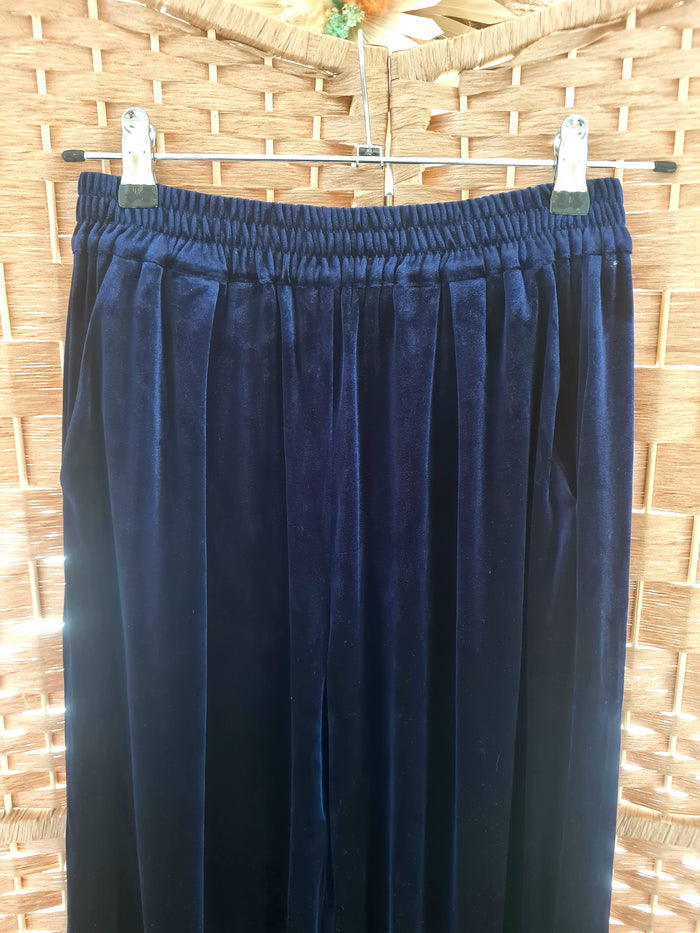 E+P Studio Navy Velour Cullottes S