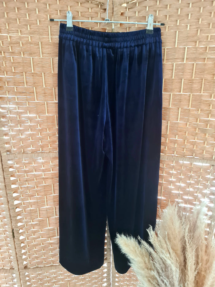 E+P Studio Navy Velour Cullottes S