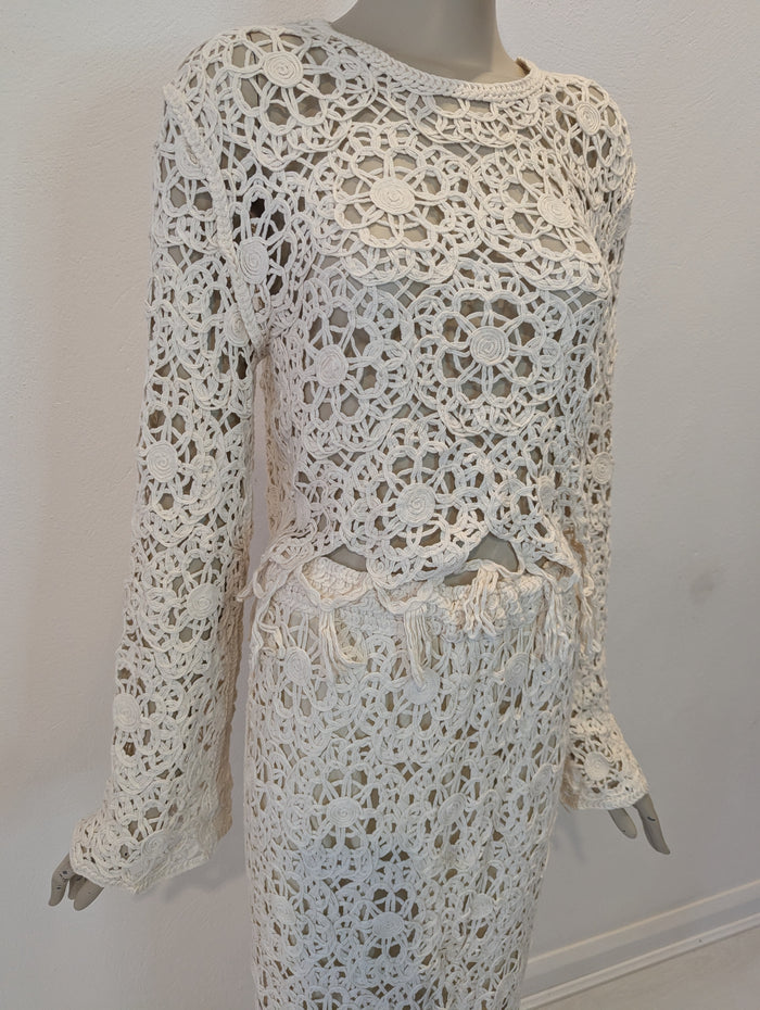 Esther. H White Crochet Skirt 2 Piece RRP £89.99
