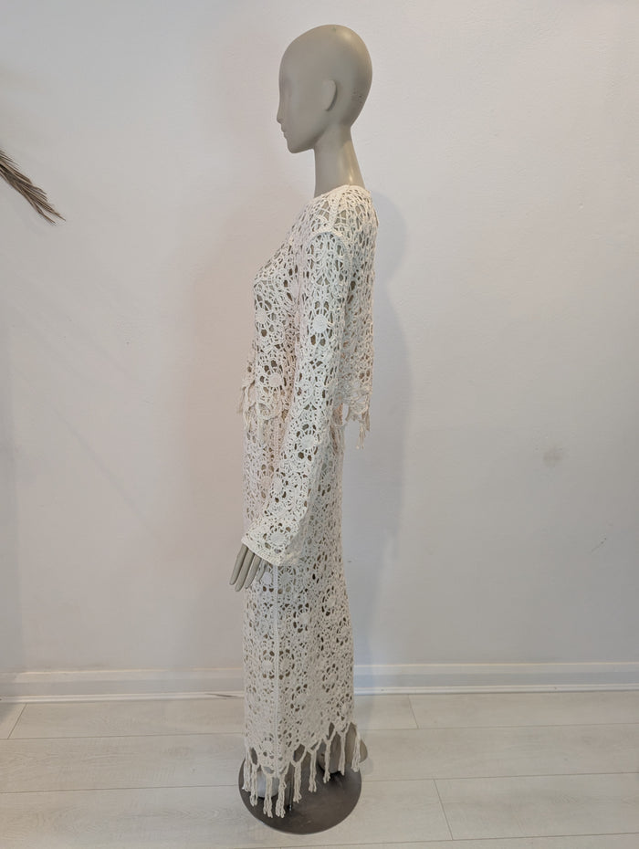 Esther. H White Crochet Skirt 2 Piece RRP £89.99
