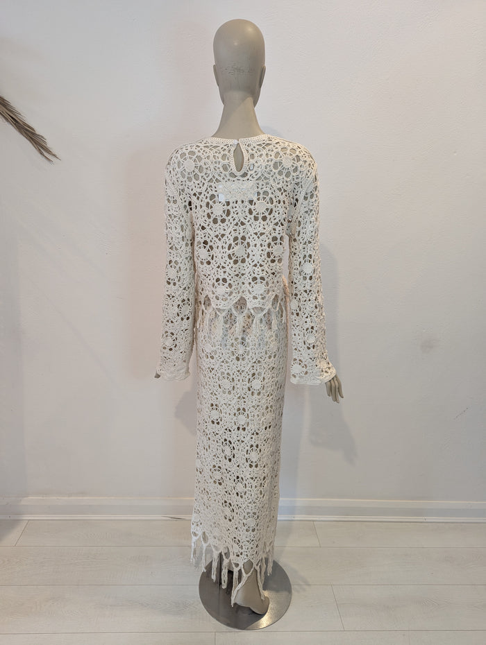 Esther. H White Crochet Skirt 2 Piece RRP £89.99