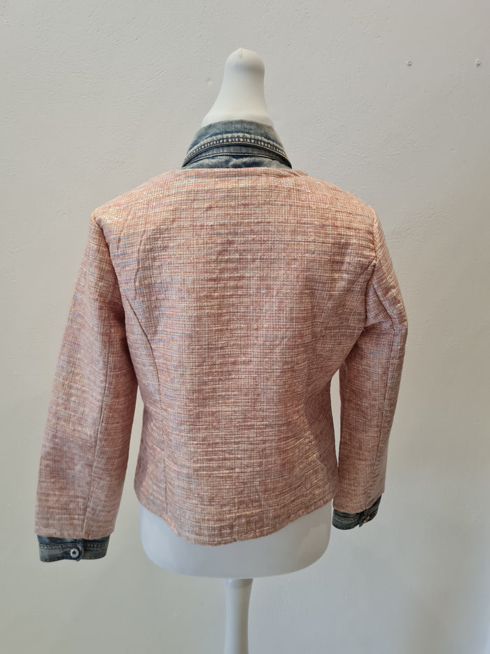 F&2 Pink & Denim Jacket Size M/L