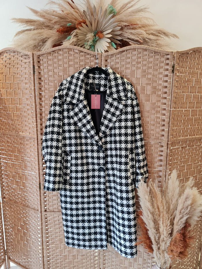 Fabio Lisandro Dogtooth Overcoat Size 14