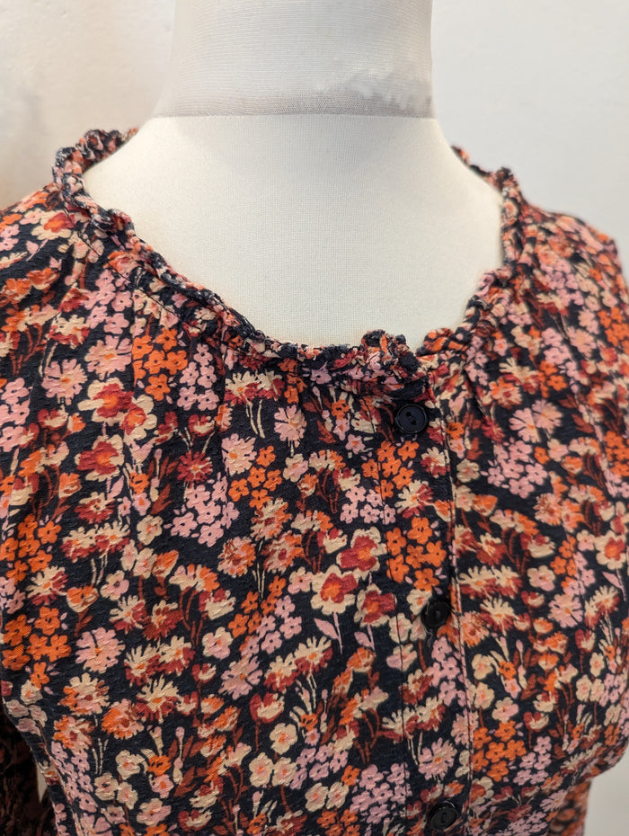 Fat Face coral print midi dress 8