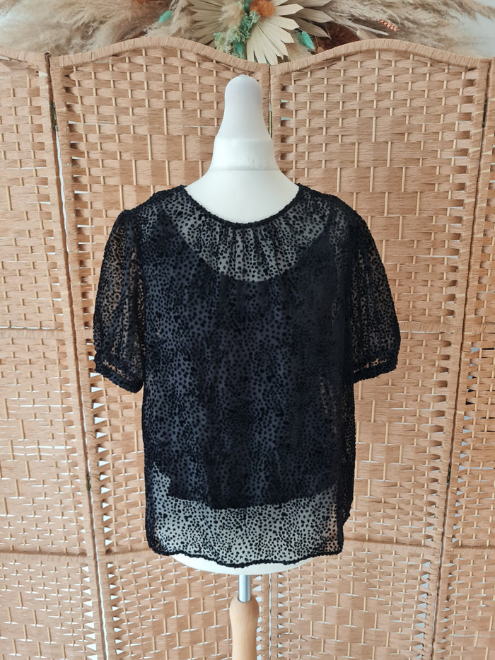 FatFace Black Velvet Spot Top 10