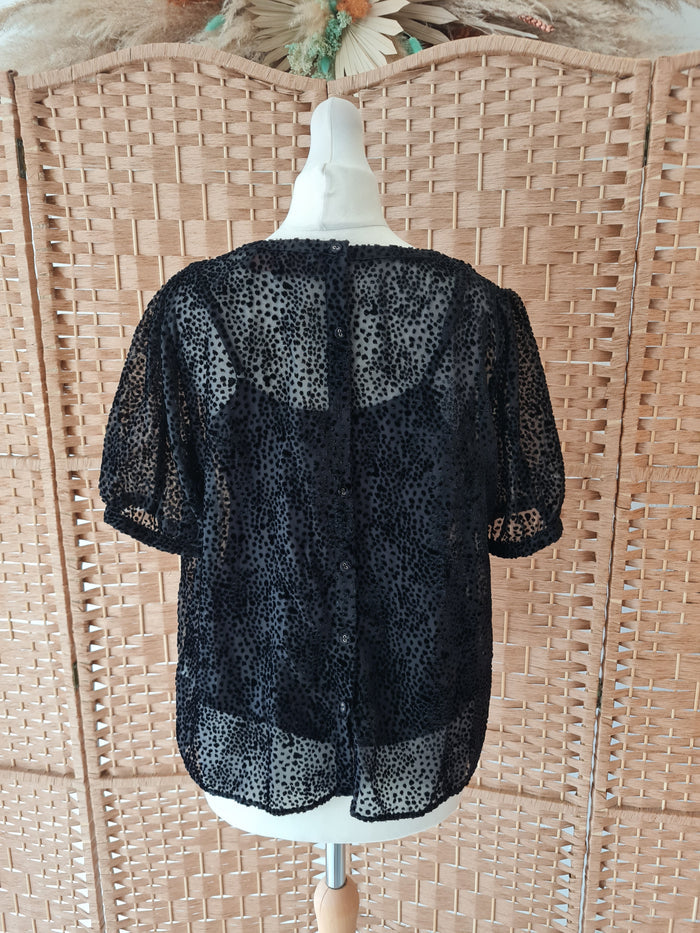 FatFace Black Velvet Spot Top 10