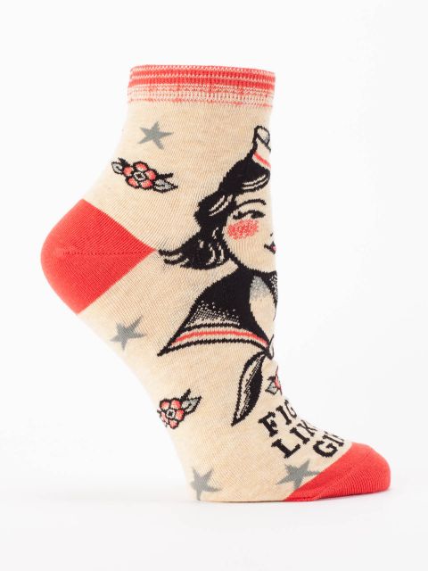 Fight Like A Girl W-Ankle Socks BLUEQ