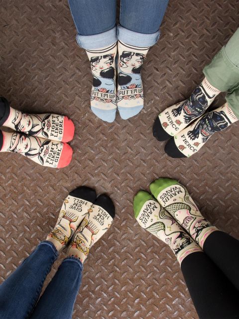 Fight Like A Girl W-Ankle Socks BLUEQ