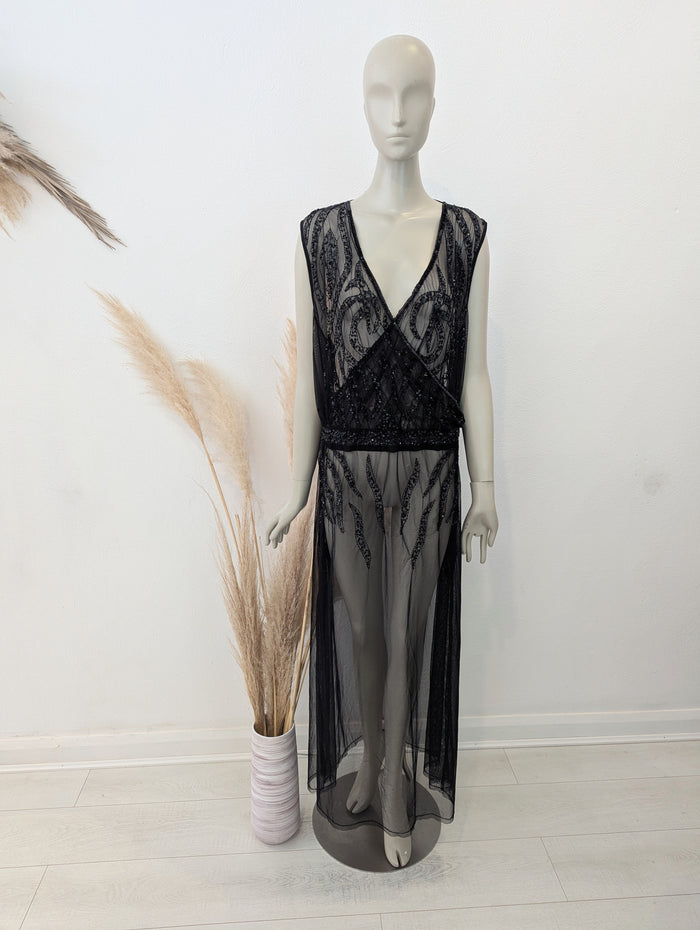 Figleaves Curve black sequin coverup NWT