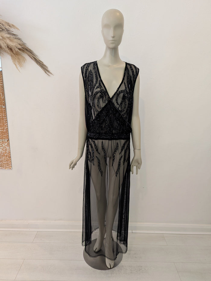 Figleaves Curve black sequin coverup NWT