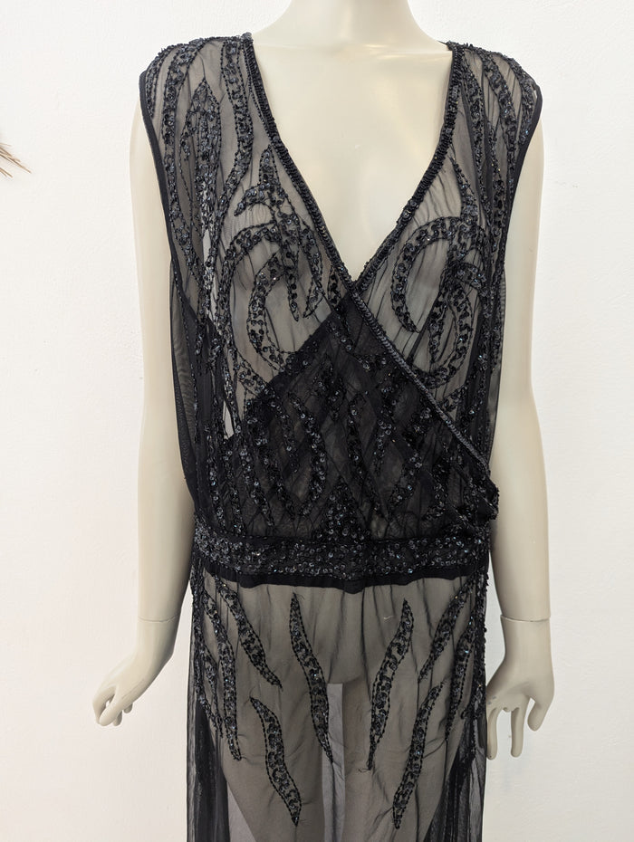 Figleaves Curve black sequin coverup NWT