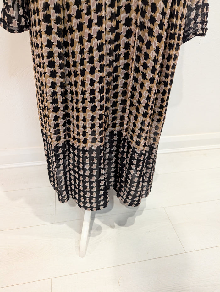 Finery Black Brown Houndstooth Dress 16