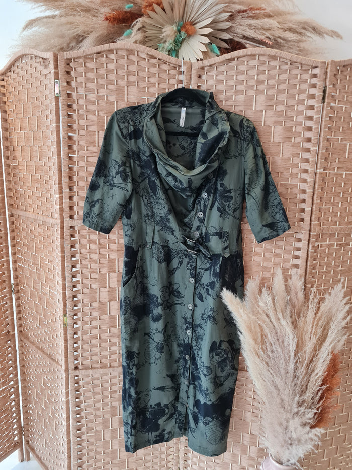 Firetrap Khaki Floral Dress  L