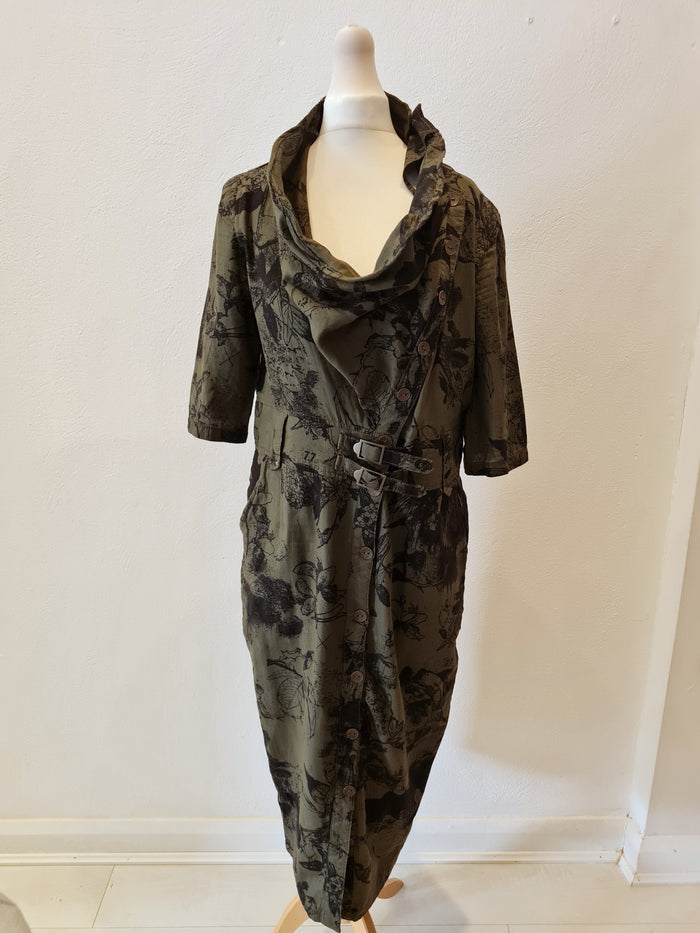 Firetrap Khaki Floral Dress  L