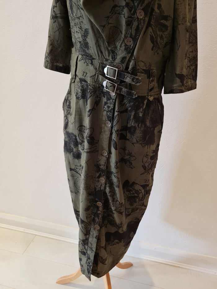 Firetrap Khaki Floral Dress  L
