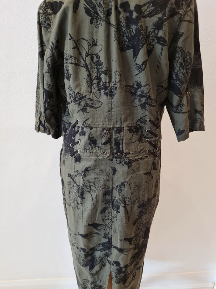 Firetrap Khaki Floral Dress  L