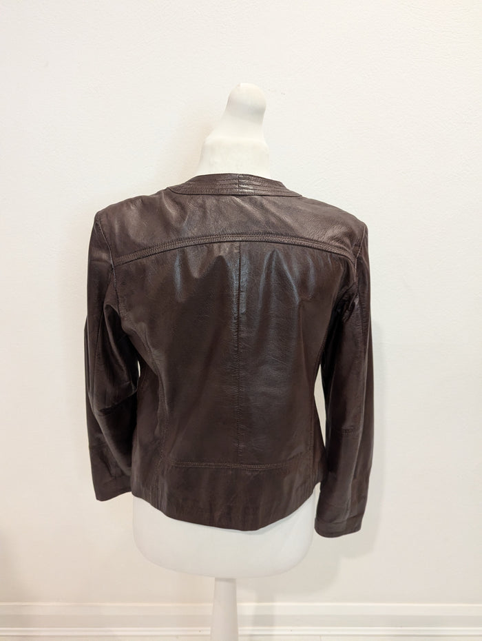 First Ave Brown Leather Jacket L