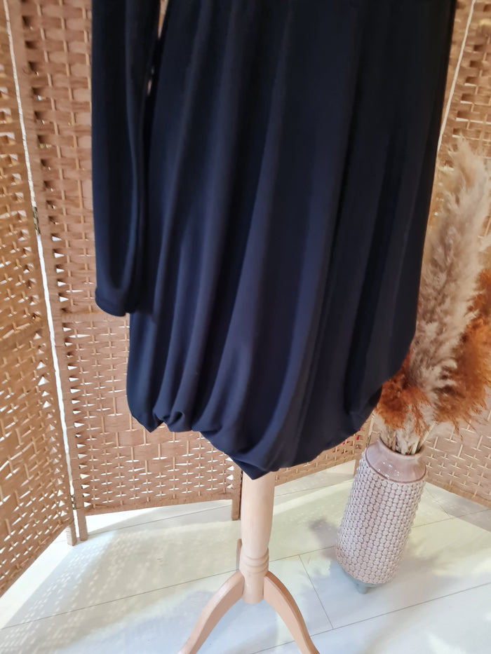 Flammode black puff hem dress M/L