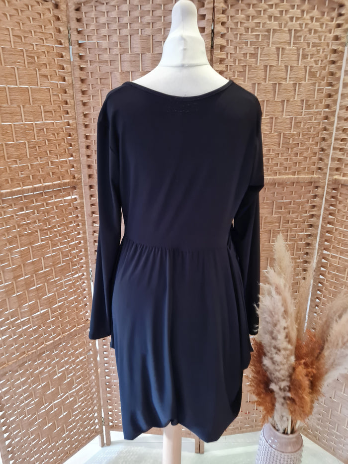 Flammode black puff hem dress M/L