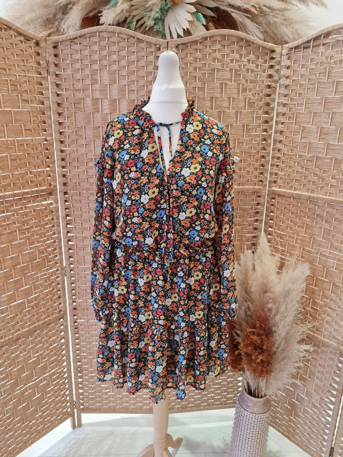 Floral mini dress S