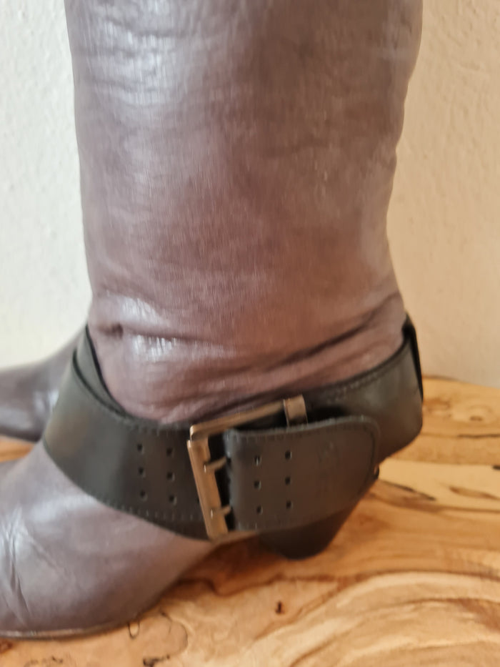 Fly London grey knee boots 6