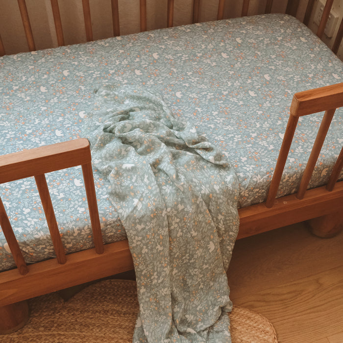 Forest Friends Sage Organic Muslin Wrap Swaddle